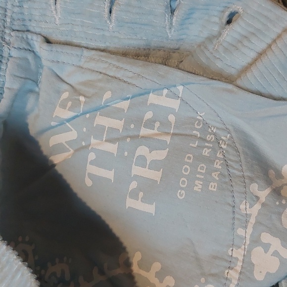 We The Free Good Luck Midrise Barrel Baby Blue Corduroy Pants Size 28 - Picture 8 of 8